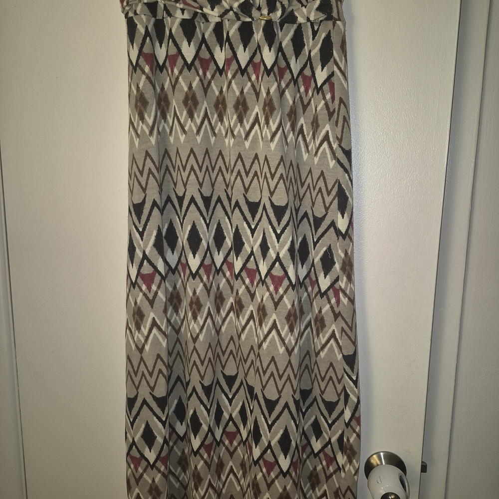 Robert Louis Chevron Pattern Maxi Skirt